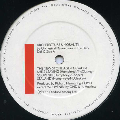 Orchestral Manoeuvres In The Dark : Architecture & Morality (LP, Album, Blu)