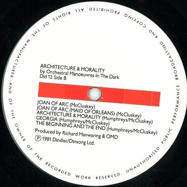 Orchestral Manoeuvres In The Dark : Architecture & Morality (LP, Album, Blu)