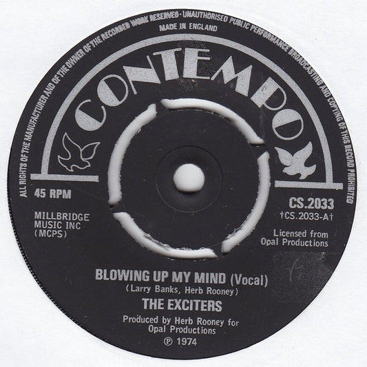 The Exciters : Blowing Up My Mind (7", Single)