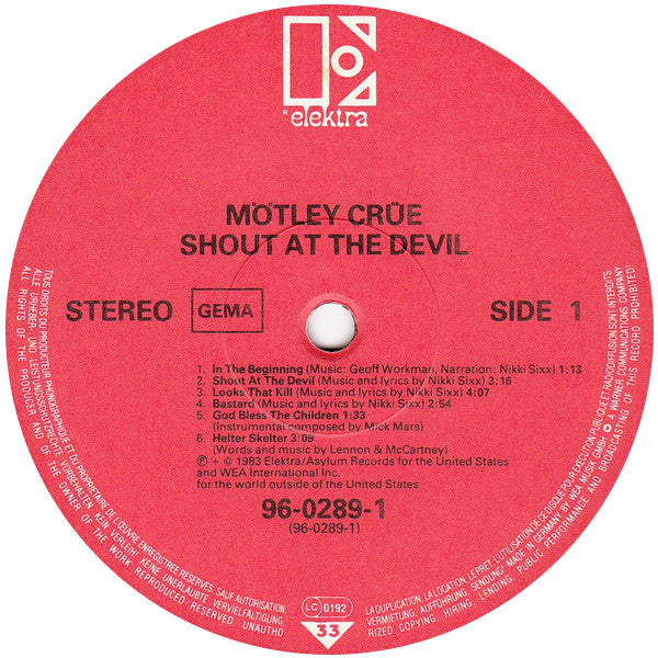 Mötley Crüe : Shout At The Devil (LP, Album, Gat)