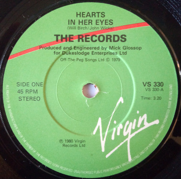 The Records : Hearts In Her Eyes (7", Single)
