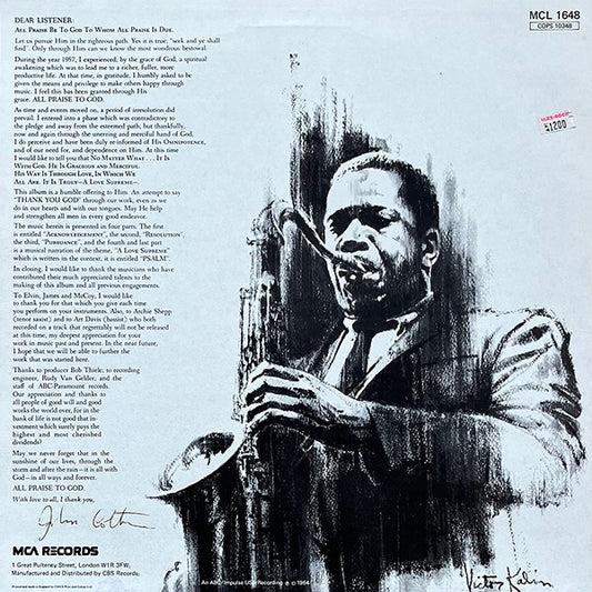 John Coltrane : A Love Supreme (LP, Album, RE)