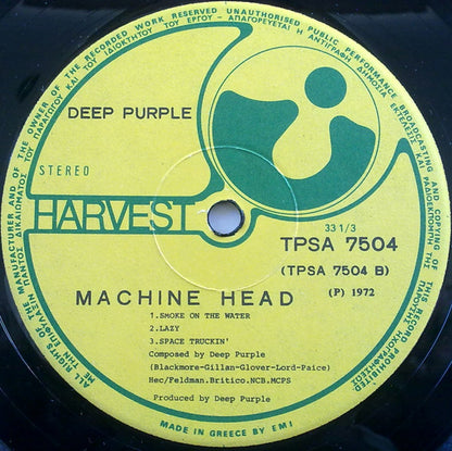 Deep Purple : Machine Head (LP, Album, RP)