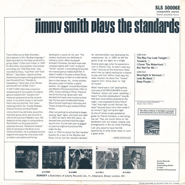 Jimmy Smith : Jimmy Smith Plays The Standards (LP, Comp)