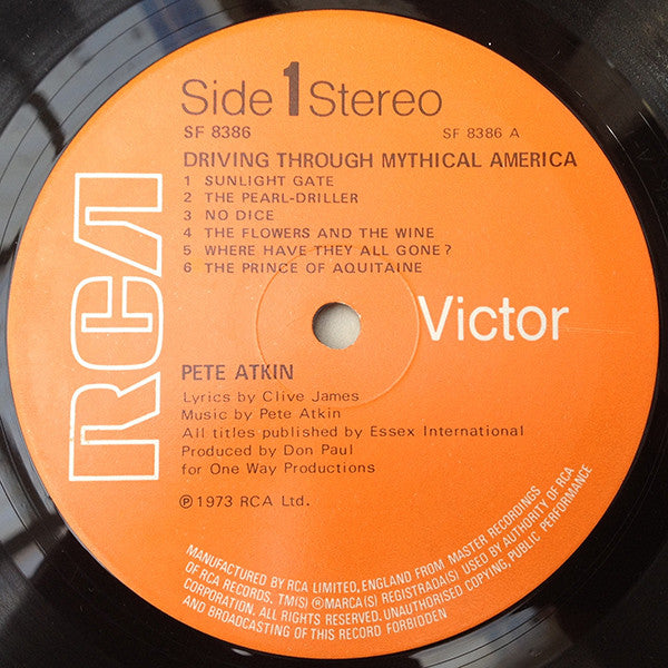 Pete Atkin : Driving Through Mythical America (LP, Album, RE)