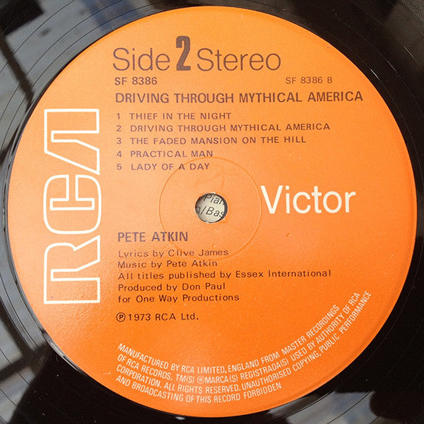 Pete Atkin : Driving Through Mythical America (LP, Album, RE)