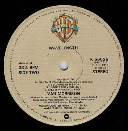 Van Morrison : Wavelength (LP, Album)