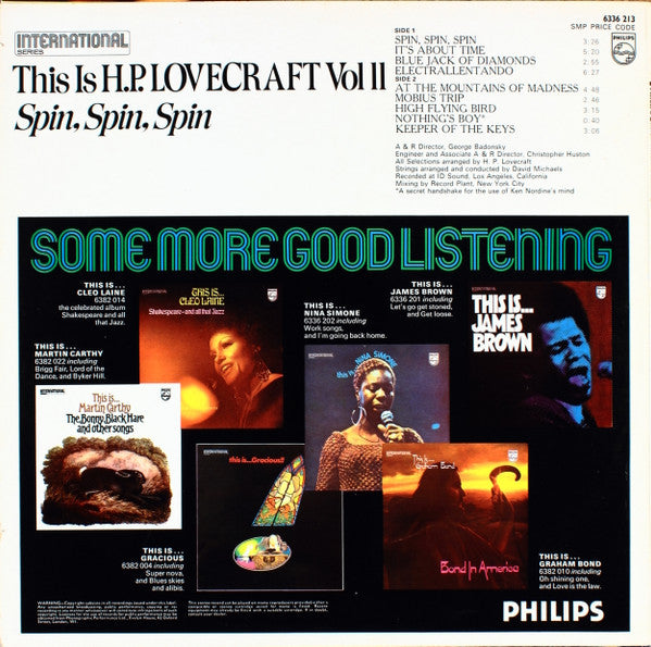 HP Lovecraft : This Is H.P. Lovecraft Vol II (Spin, Spin, Spin) (LP, Album, RE)