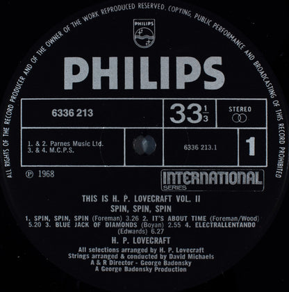 HP Lovecraft : This Is H.P. Lovecraft Vol II (Spin, Spin, Spin) (LP, Album, RE)