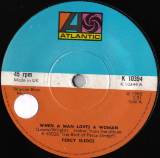 Percy Sledge : When A Man Loves A Woman (7", Single)