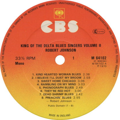 Robert Johnson : King Of The Delta Blues Singers Volume II (LP, Comp, Mono, RE)