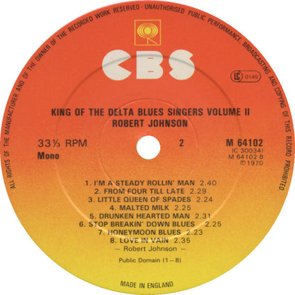 Robert Johnson : King Of The Delta Blues Singers Volume II (LP, Comp, Mono, RE)