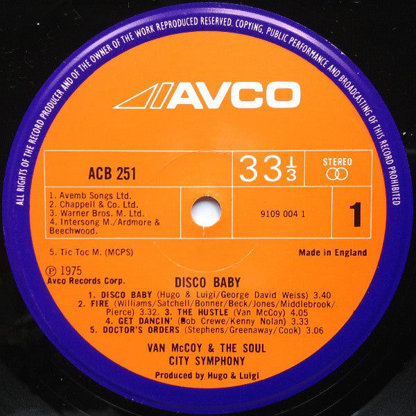 Van McCoy & The Soul City Symphony : Disco Baby (LP, Album, Club)