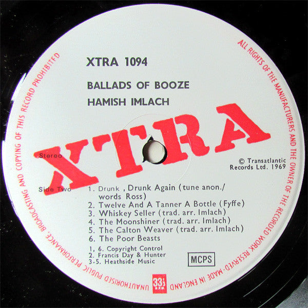 Hamish Imlach : Ballads Of Booze (LP, Album)