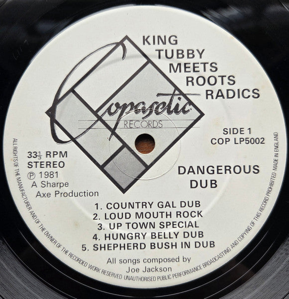 King Tubby Meets Roots Radics* : Dangerous Dub (LP, Album)