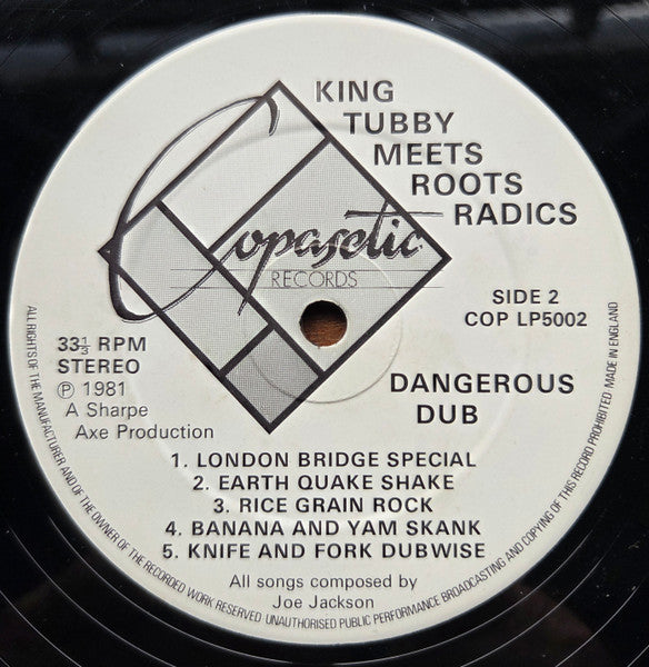 King Tubby Meets Roots Radics* : Dangerous Dub (LP, Album)