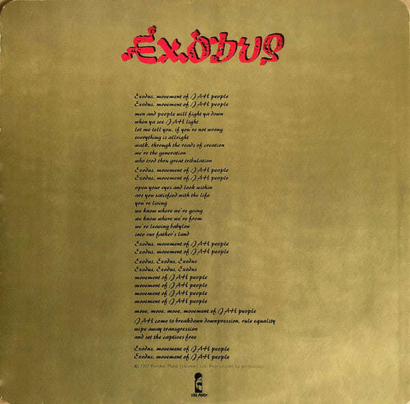 Bob Marley & The Wailers : Exodus (LP, Album, RP, Blu)