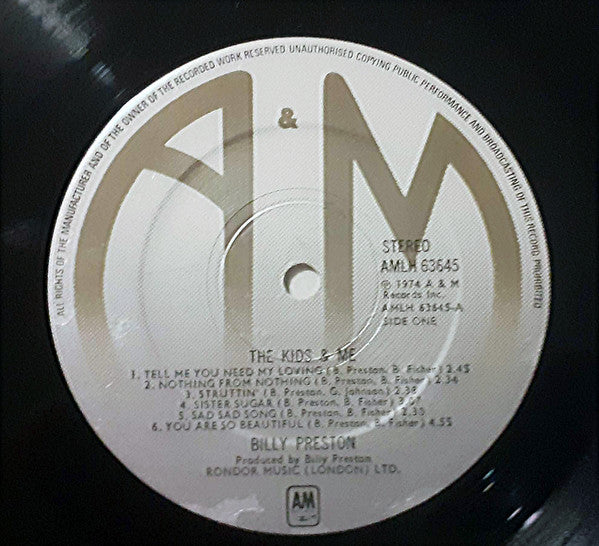 Billy Preston : The Kids & Me (LP, Album)