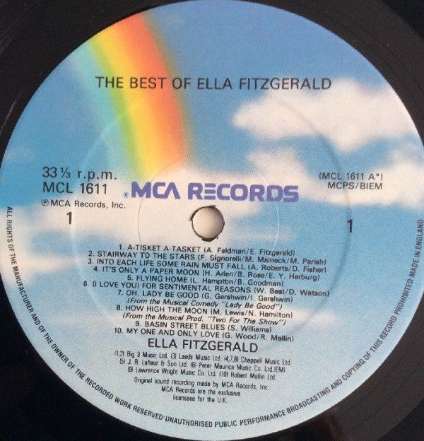 Ella Fitzgerald : The Best Of Ella Fitzgerald (LP, Comp, RE)