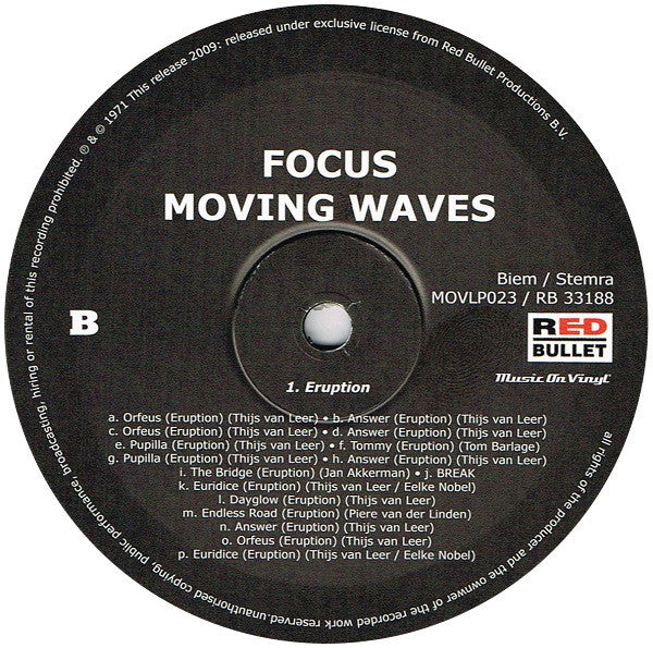 Focus (2) : Moving Waves (LP, Album, RE, 180)