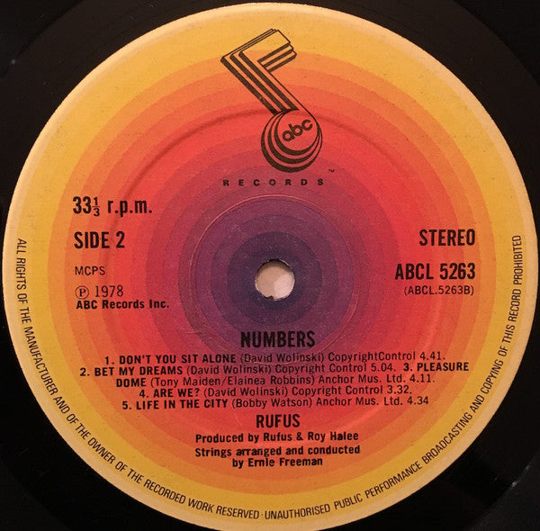 Rufus : Numbers (LP, Album)