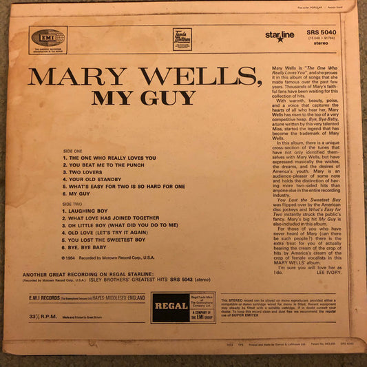 Mary Wells : My Guy (LP, Comp, RE)