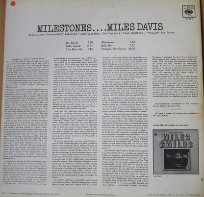 Miles Davis : Milestones (LP, Album, RE)