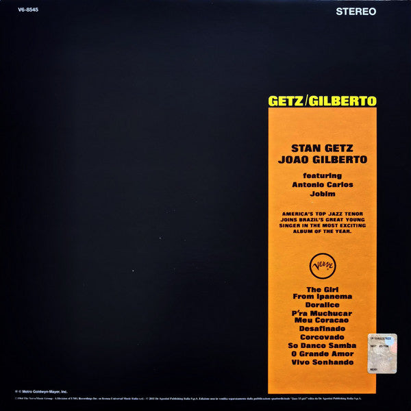 Stan Getz / João Gilberto Featuring Antonio Carlos Jobim : Getz / Gilberto (LP, Album, RE, Gat)