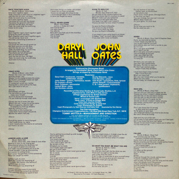 Daryl Hall & John Oates : Bigger Than Both Of Us (LP, Album, RE, Bla)