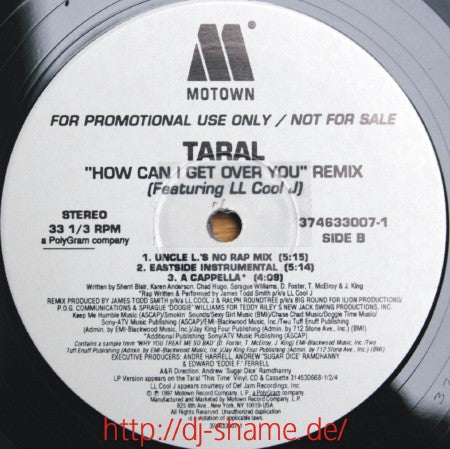 Taral Featuring LL Cool J : How Can I Get Over You (Remix) (12", Promo)