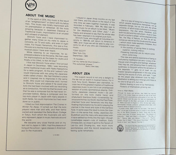 Tony Scott (2) : Music For Zen Meditation And Other Joys (LP, RE, Gat)