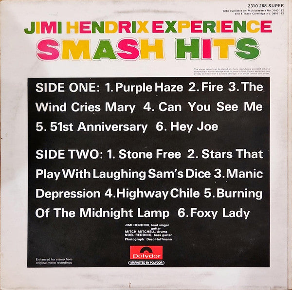 The Jimi Hendrix Experience : Smash Hits (LP, Comp)