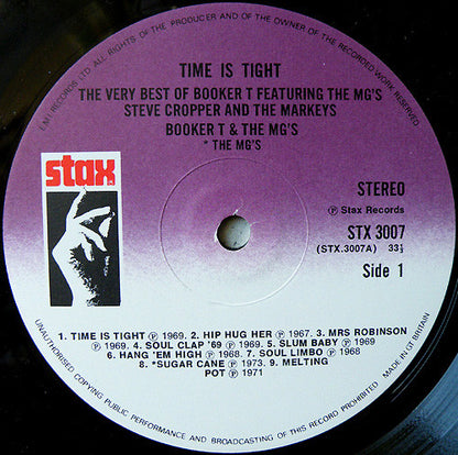 Booker T & The MG's Featuring The M.G.'s, Steve Cropper and The Mar-Keys : Time Is Tight - The Best Of Booker T (LP, Comp)