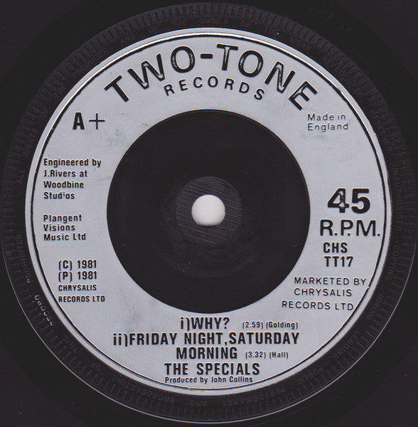 The Specials : Ghost Town (7", Single, Sil)