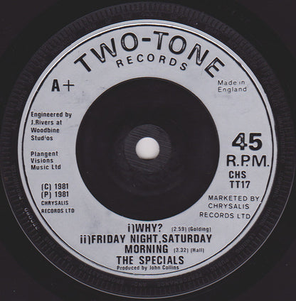 The Specials : Ghost Town (7", Single, Sil)