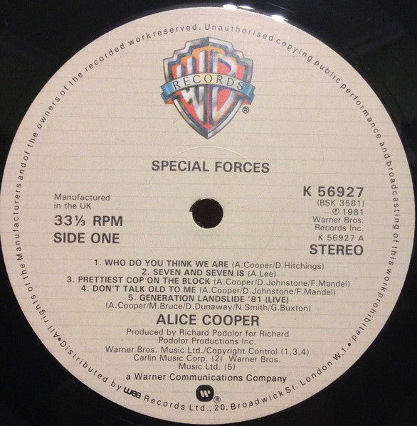 Alice Cooper (2) : Special Forces (LP, Album, Wes)