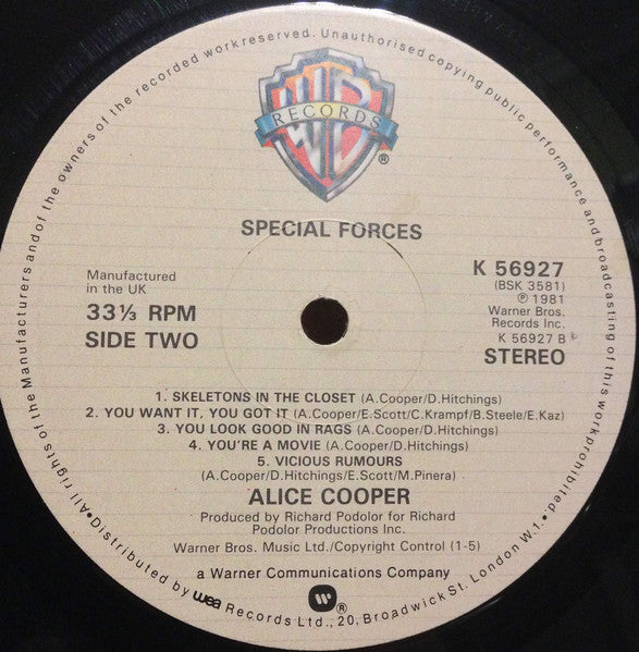 Alice Cooper (2) : Special Forces (LP, Album, Wes)