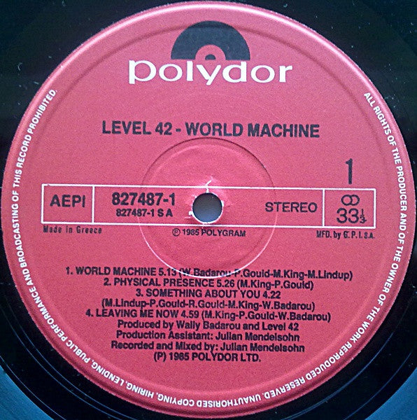 Level 42 : World Machine (LP, Album)