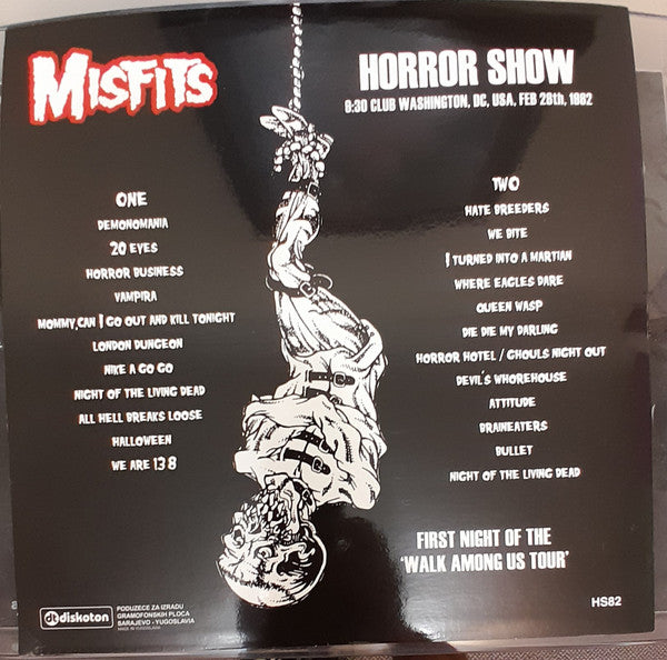 Misfits : Horror Show (9:30 Club Washington, DC, USA, Feb 28th 1988 (LP, Ltd, Num, Unofficial, Cle)