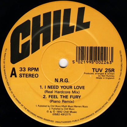 N.R.G. : Feel The Fury Remix EP (12", EP)