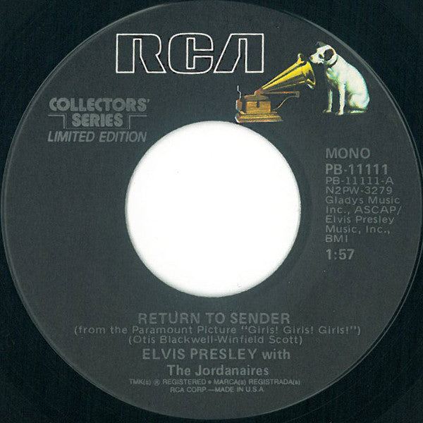 Elvis* : Return To Sender (7", Single, Mono, Ltd, RE, Styrene, Ter)