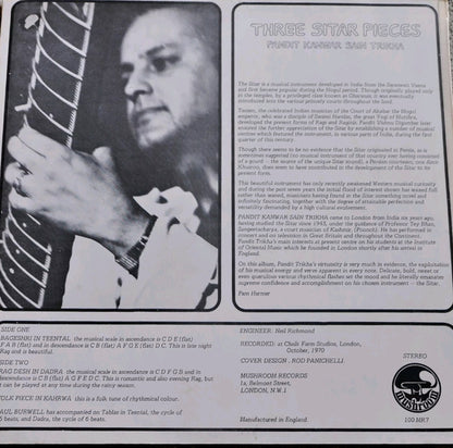 Pandit Kanwar Sain Trikha : Three Sitar Pieces (LP, Album)