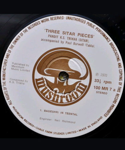 Pandit Kanwar Sain Trikha : Three Sitar Pieces (LP, Album)