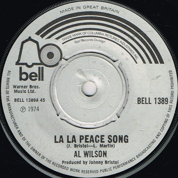 Al Wilson : La La Peace Song (7", Single)