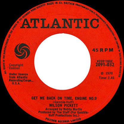 Wilson Pickett : Get Me Back On Time, Engine No 9 (7", Single)