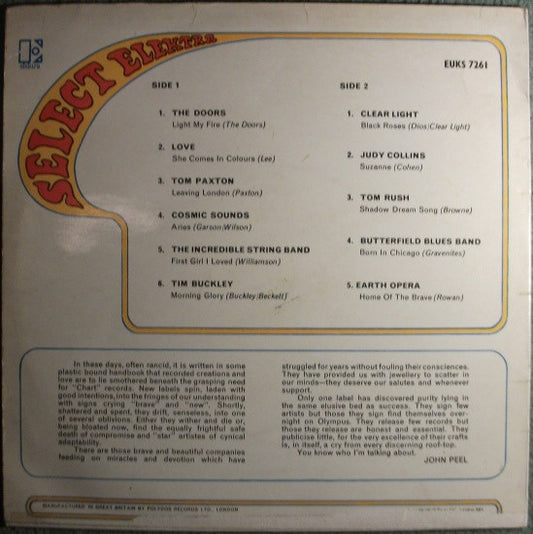 Various : Select Elektra (LP, Comp)