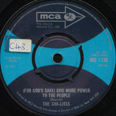 The Chi-Lites : (For God's Sake) Give More Power To The People (7", Single)