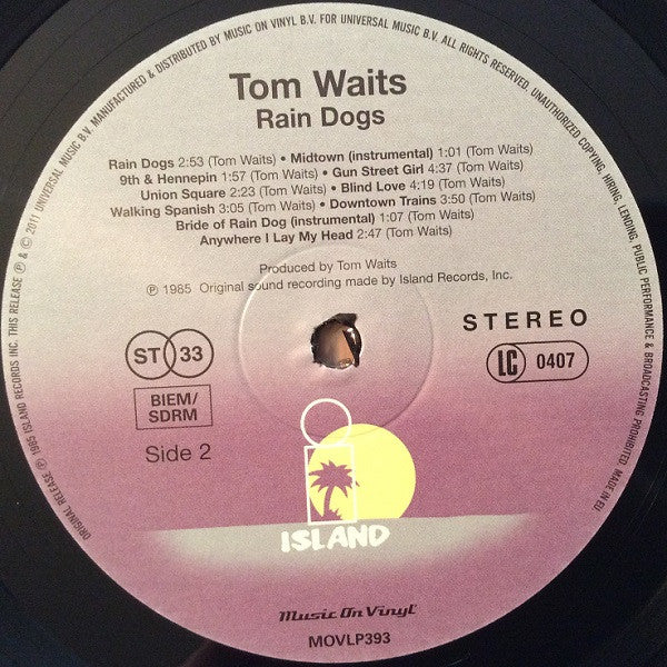 Tom Waits : Rain Dogs (LP, Album, RE, RM, 180)