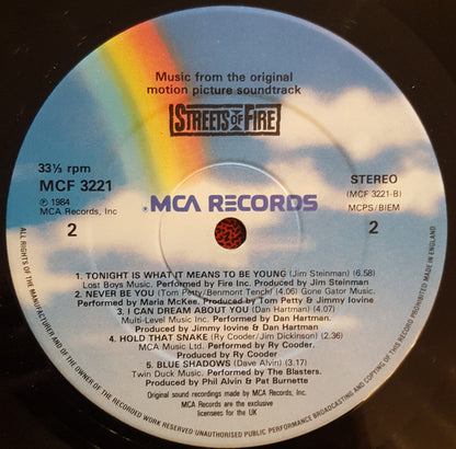 Various : Streets Of Fire (Music From The Original Motion Picture Soundtrack) (LP, Album)