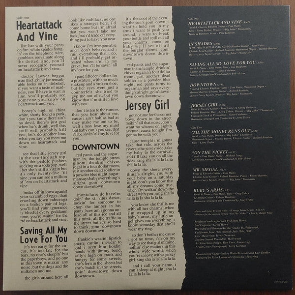 Tom Waits : Heartattack And Vine (LP, Album, RE, RM)